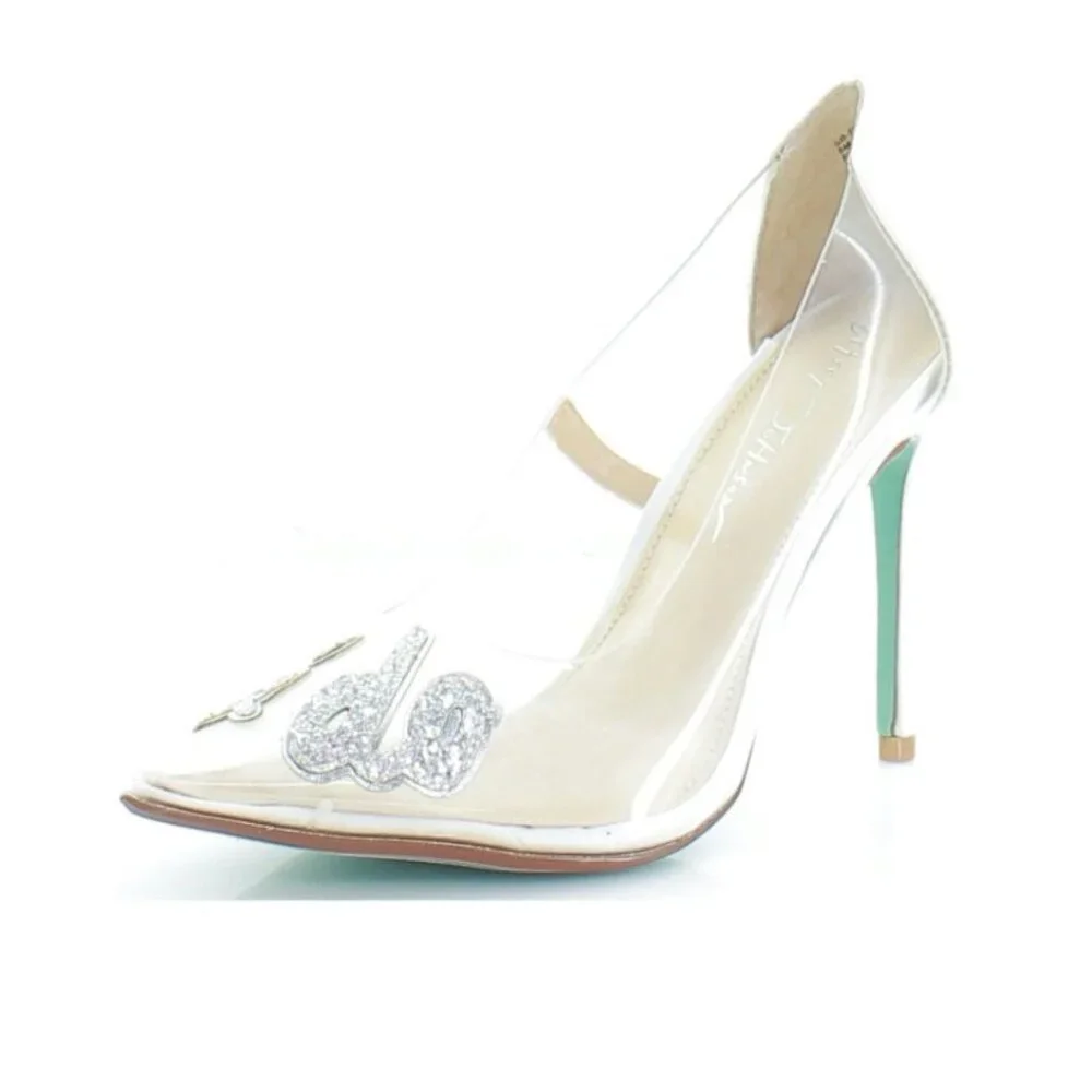 Betsey Johnson Clear and Silver Embellished Pumps - Picture 4 of 8